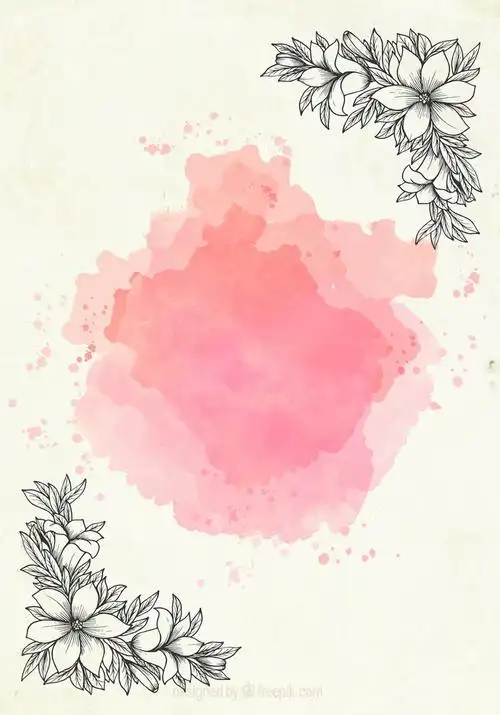 花卉文艺水彩线描海报背景素材