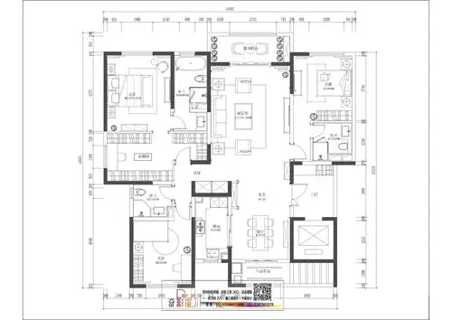 盛工欧式家装施工图全套图纸-平面1