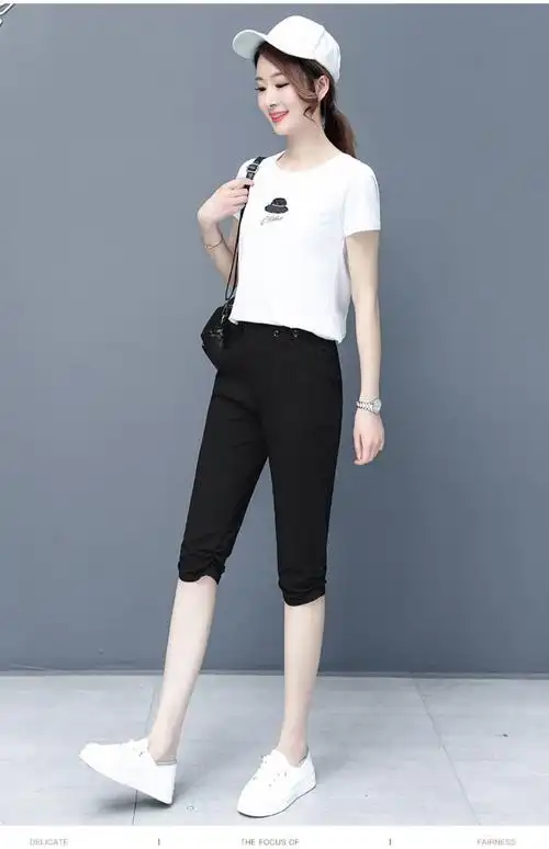 女装短裤夏季新款棉麻七分裤女2021新款夏季薄款韩版显瘦高腰宽松哈伦