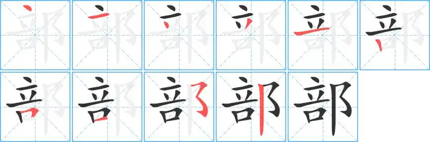 部字的笔顺分步演示
