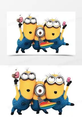 卡通三只一家小黄人