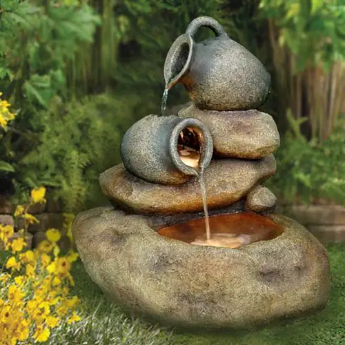 太阳能田园户外假山石流水喷泉阳台花园室内装饰景观欧式养鱼池  价格