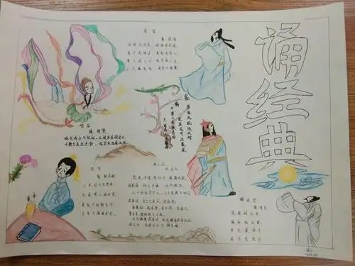 卫辉市实验中学河畔诗社"诗词诵读"手抄报比赛活动