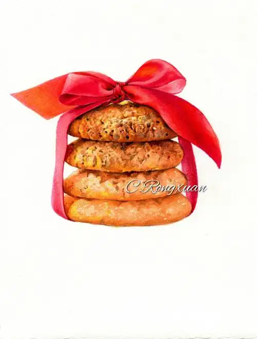 【溶萱手绘――彩铅美食】曲奇饼|纯艺术|绘画|溶萱 - 原创作品