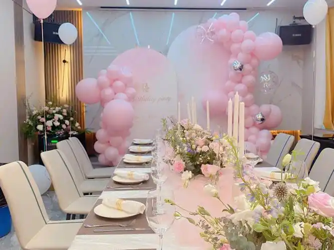 粉色系生日派对布置谁不爱