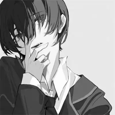 动漫帅哥头像黑白图片