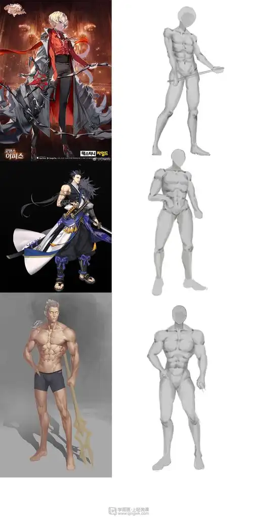 男性人体素描—日韩动漫人物训练