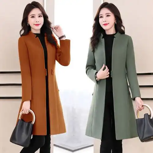 【杭州原版】龙凤呢大衣外套高端款毛呢外套女中长款风衣女大衣