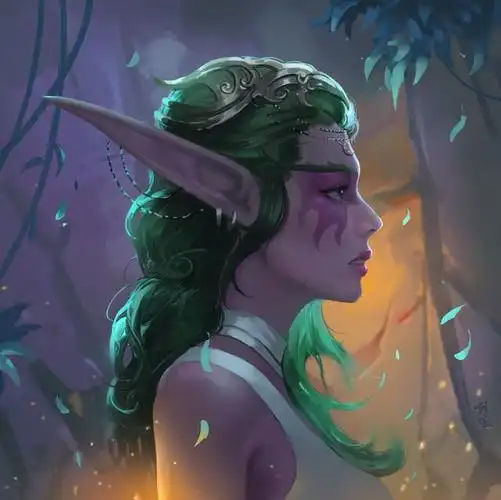 同人画作暗夜精灵的希望月之女祭司泰兰德