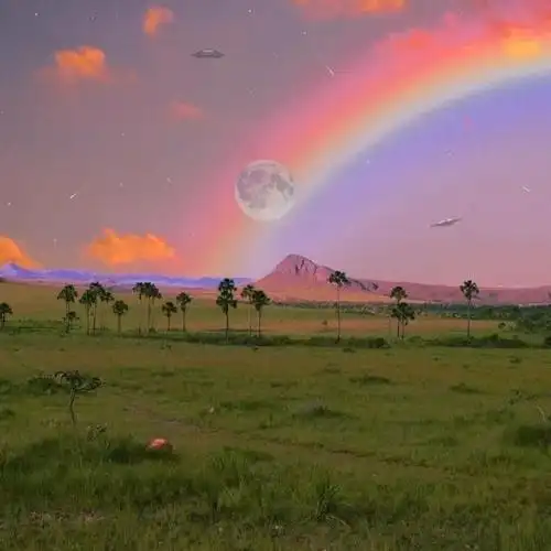 明月彩虹草原景色_微信头像风景图片_扣扣居