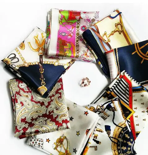 早成丝绸 桑蚕丝丝巾小方巾女 缎面真丝装饰小丝巾春夏季百搭图片