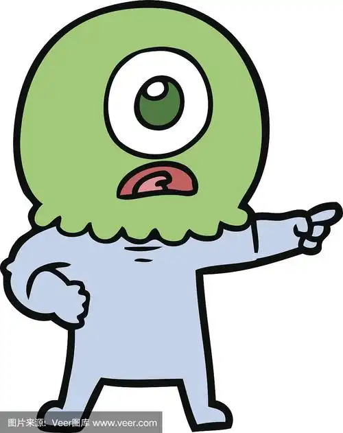 外星人,卡通,独眼巨人,宇航员,垂直画幅