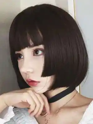 主播抖音刘海公主甜美齐耳短发仿真头皮逼真波波整顶假发