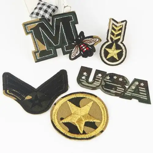 迷彩徽章布贴 衣服补丁贴熨烫时尚个性装饰贴花补洞修补贴布