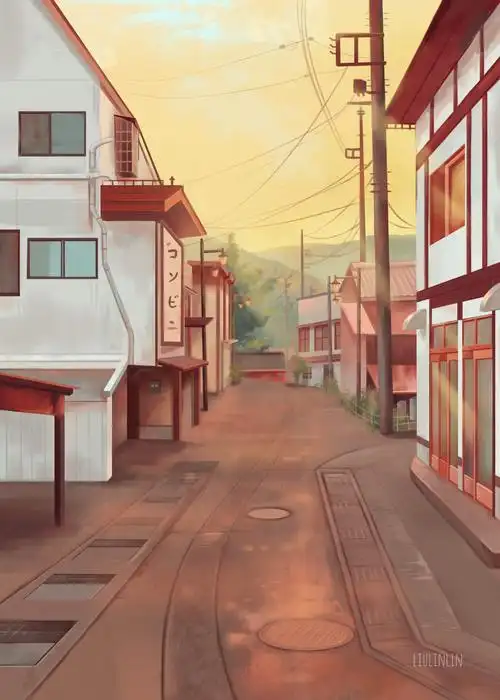 场景街道插画练习_liulinlin__插画师作品_涂鸦王国gracg.com