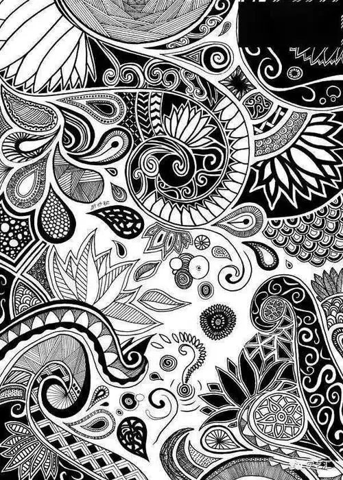 素材黑白纹样你要的装饰画纹样来啦