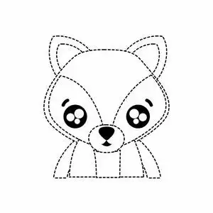 虚线图案,惊奇狐狸可爱野生动物矢量图照片