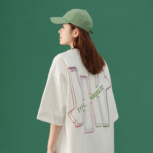 喻小熊初中学生夏天穿的短袖女生半袖半截袖日系t恤少女孩韩版宽松