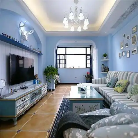 淡蓝色墙体家居搭配图(淡蓝色墙体家居搭配图片)