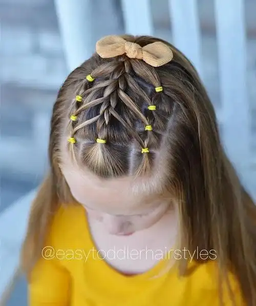 三岁小女孩头发怎么扎好看图片(最新款小女孩好看的辫子编发发型