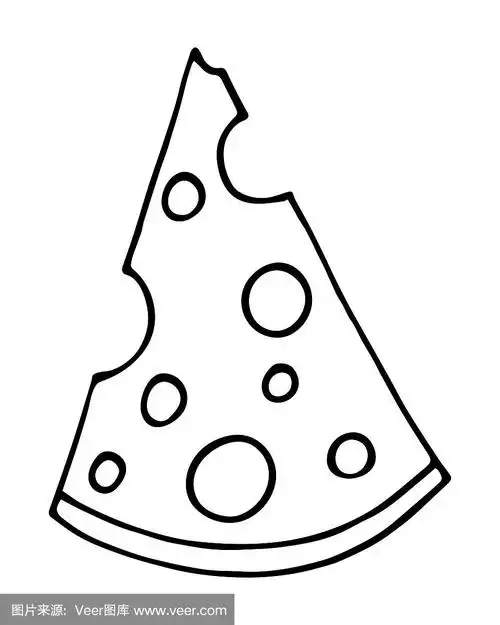 手绘的部分奶酪卡通涂鸦,孤立在白色