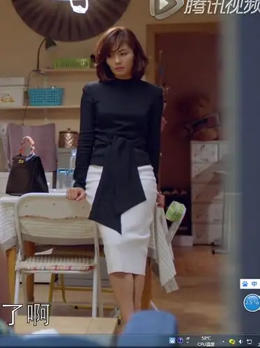 18新春夏欢乐颂2刘涛安迪明星同款黑色上衣白色包臀裙职业套装女