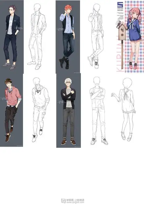 作业:在线学二次元日式插画漫画只动漫人物衣服绘制方法训练 - 于心