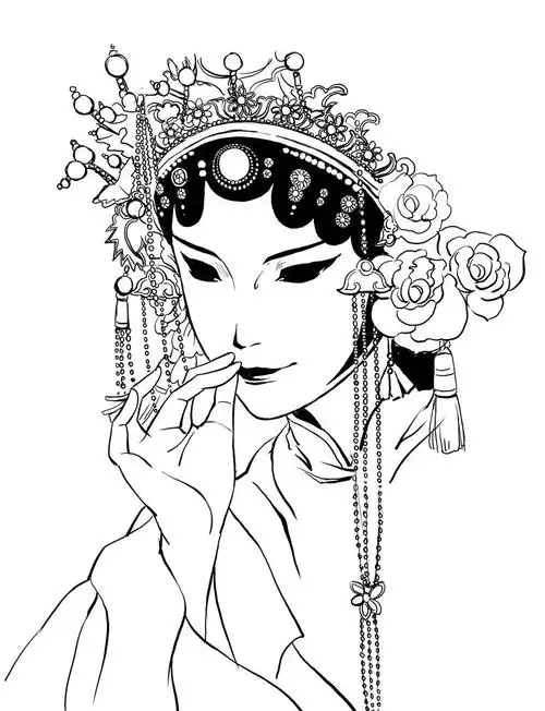 京剧人物黑白简笔画第1页京剧演员的简笔画怎么画京剧演员的简笔画画