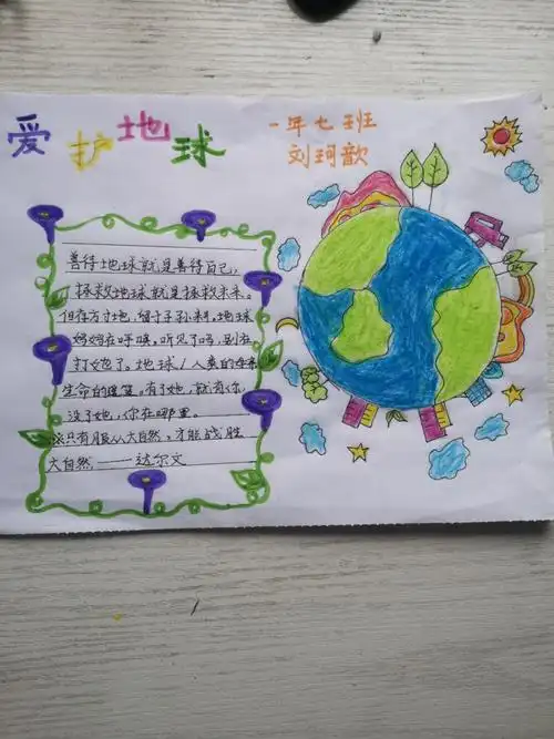珍爱地球,保护家园 之一七班手抄报