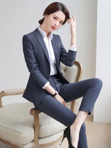 て奇可馨旗舰官方店38女王节气质小西装套装女职业装商务银行面试正装