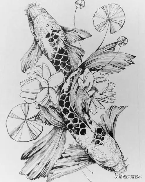 一组梦幻的黑白线描图值得收藏的好素材