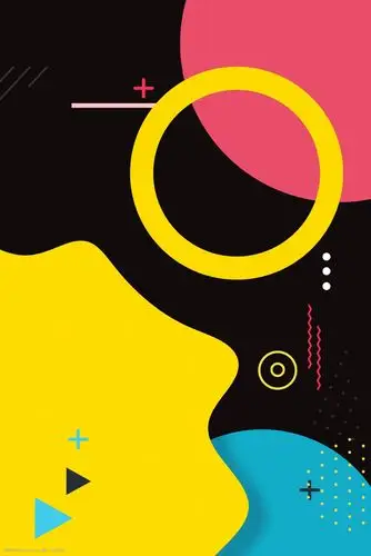 简约扁平几何不规则图形撞色背景