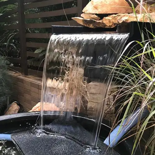 瀑布灯光不锈不锈钢钢水出水口景园林鱼池叠造叠水瀑布