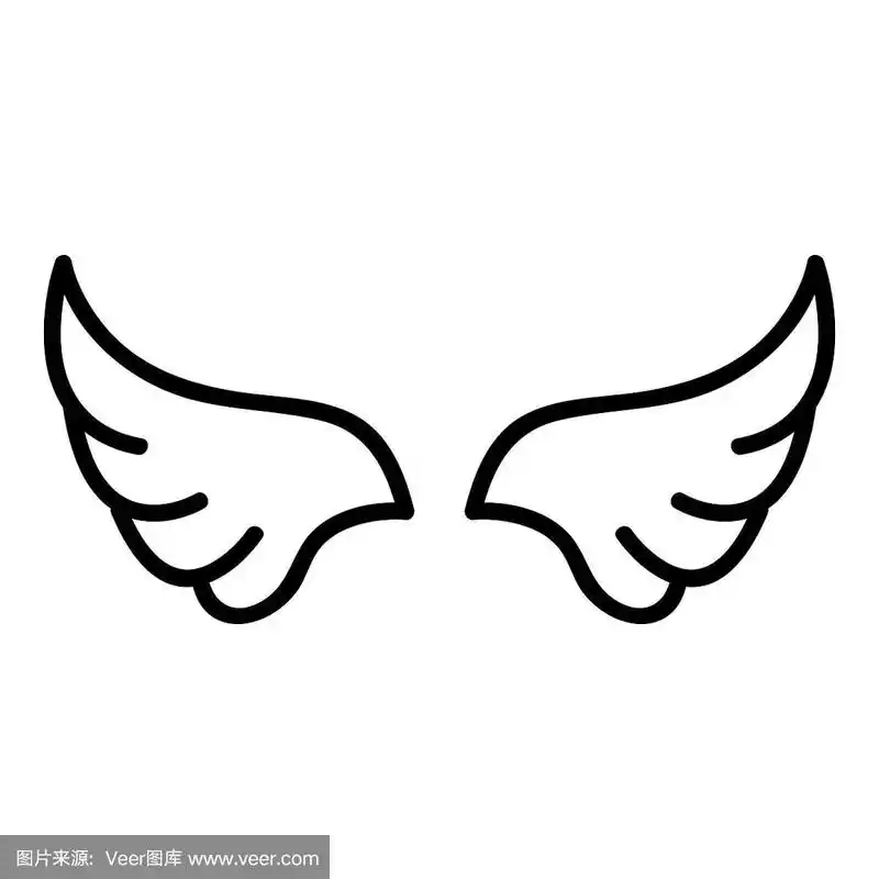 翅膀的天使图标向量.孤立轮廓符号插图