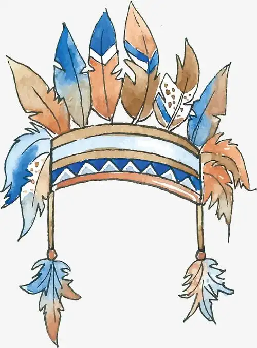 棕色羽毛民族头饰免抠素材免费下载_觅元素51yuansu.com