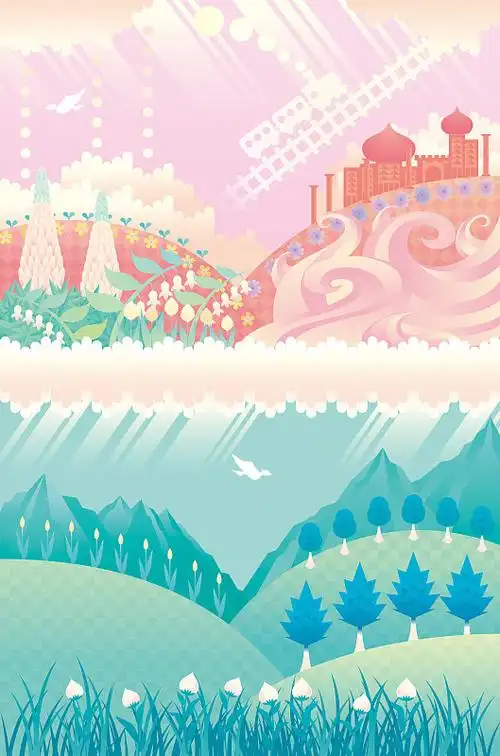 两幅风景的拼贴画图片下载