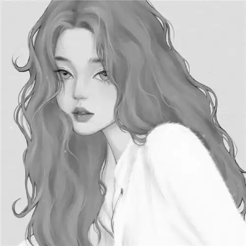 动漫头像女黑白手绘高清图片_女生动漫头像_头像屋