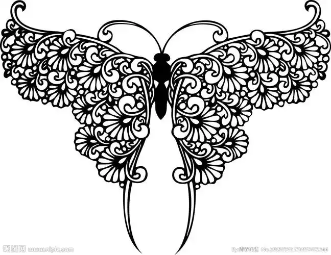 蝴蝶剪纸图案图片