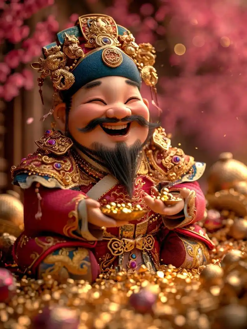 财神爷驾到,八方来财,财源滚滚,福气满满,愿2024年好运连连!