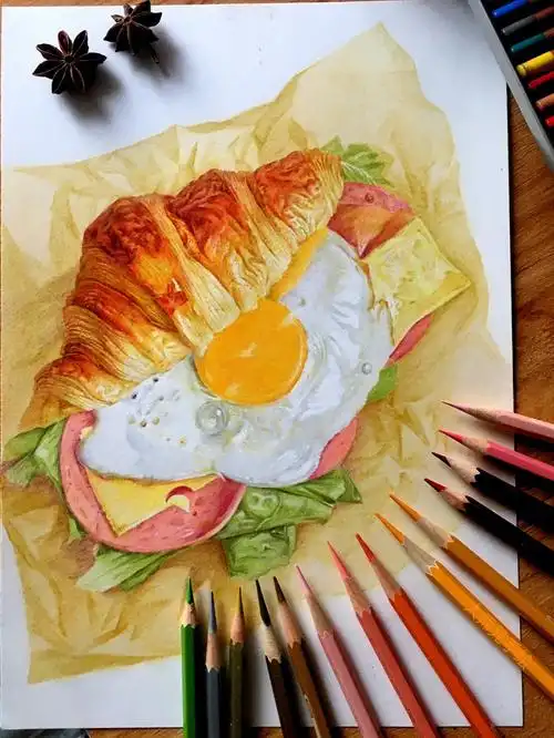 彩铅手绘食物类画步骤分享