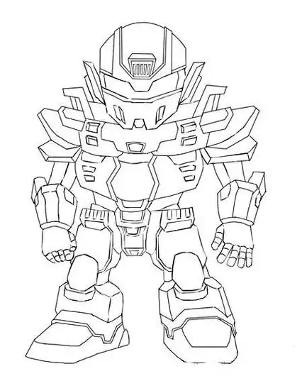 人简笔画战斗机器人简笔画简单又帅气机甲简笔画画钢铁侠简笔画的步骤