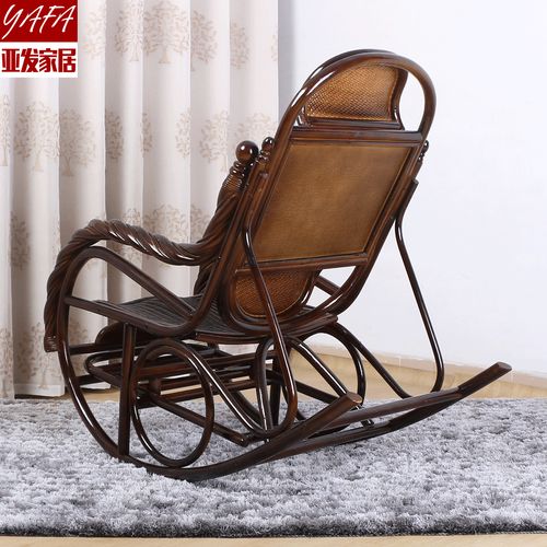 摇椅躺椅休闲藤椅真藤老人阳台懒人伸缩摇摇摇椅
