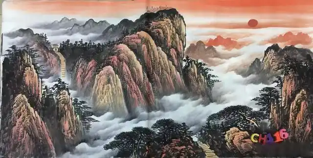 山河壮美国画山水也美国画山水请雅正