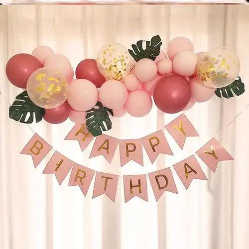 小孩1周岁生日布置网红背景墙会场场景派对用品女童气球装饰女宝