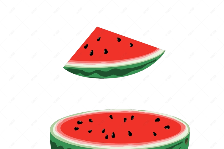 夏季西瓜素材凉爽解渴插画