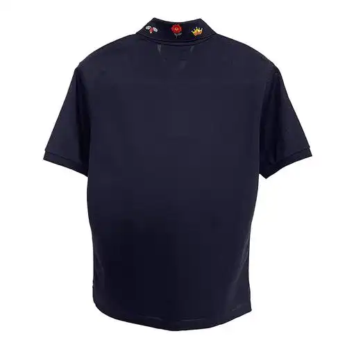 gucci/古驰 男装 男士t恤 男士短袖t恤 深蓝色polo衫 衣领带有刺绣