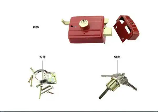 559三保险锁6172双舌弹子门锁556防盗锁老式铁木反舌锁无链条内开常用