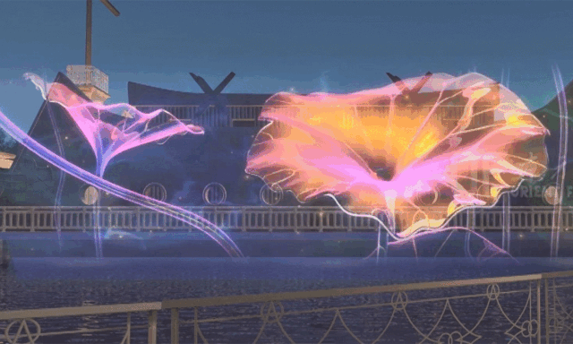 交错水火交融水火音乐喷泉万株灯光的巨型孔雀美得让人窒息璀璨夺目