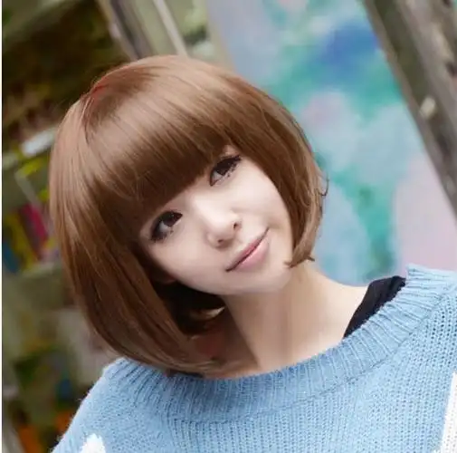 可爱假发女生短发短直发齐留海bobo头沙宣头自然黑色深棕色jiafa