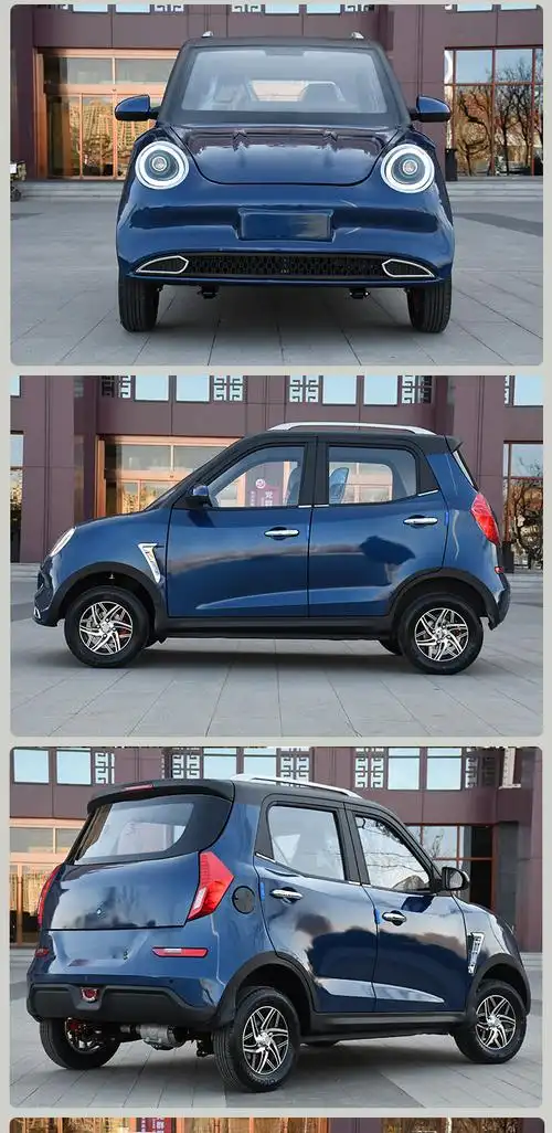 新款电动四轮车女士家用电瓶车成人新能源封闭式油电两用电动汽车